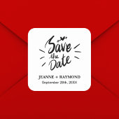 書スタイリッシュ式結婚式の日付の保存 スクエアシール