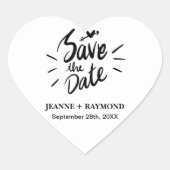 書スタイリッシュ式結婚式の日付の保存 ハートシール (正面)