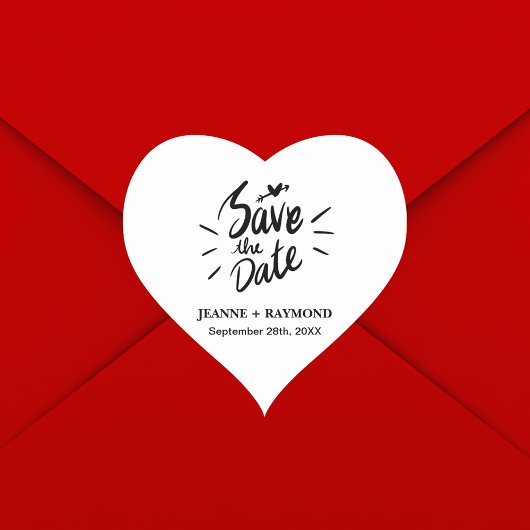 書スタイリッシュ式結婚式の日付の保存 ハートシール