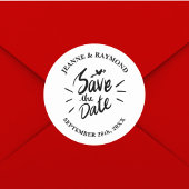 書スタイリッシュ式結婚式の日付の保存 ラウンドシール