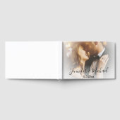 書スタイリッシュ結婚モダンの消えた写真 ゲストブック (全面)