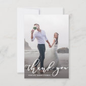 書スタイリッシュ跡の結婚台本の写真 サンキューカード (正面)