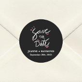 書スタイリッシュ道の結婚黒日付を保存 ラウンドシール