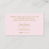 書スタイリッシュ道サロン化粧割引カード 名刺 (裏面)