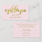 書スタイリッシュ道サロン化粧割引カード 名刺 (正面/裏面)