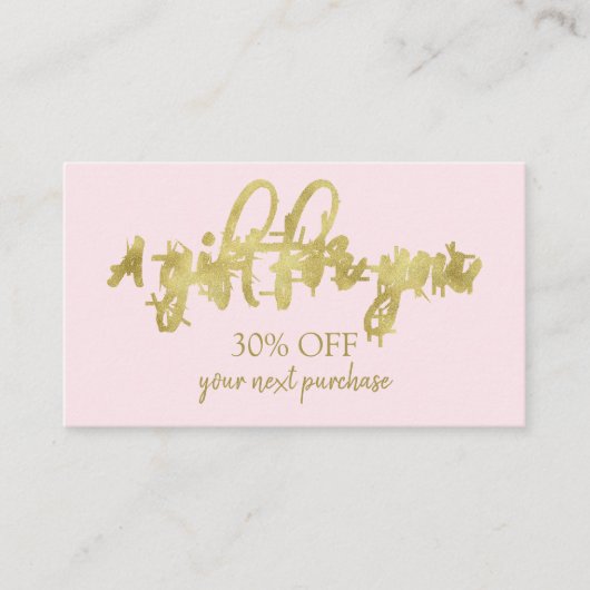 書スタイリッシュ道サロン化粧割引カード 名刺 (正面)