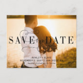 書スタイリッシュ道写真の保存日付 案内ポストカード (正面)