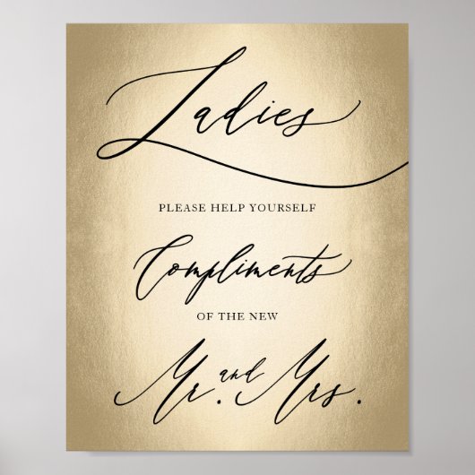 書スタイリッシュ道台所女性浴室標識 ポスター (正面)