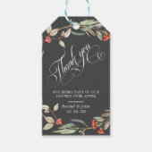 書スタイリッシュ道台本ありがとうフローラグレー ギフトタグ (正面)