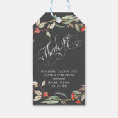 書スタイリッシュ道台本ありがとうフローラグレー ギフトタグ (裏面)