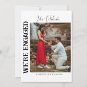 書スタイリッシュ道婚約パーティ 招待状 (正面)