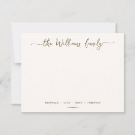 書スタイリッシュ道家名字金ゴールドスクリプト ノートカード