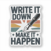 書ダウンしてレトロやる気を起こさせる シール (正面)