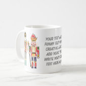 書テキストかわいい水色くるみ割りトレンディー コーヒーマグカップ (正面左)