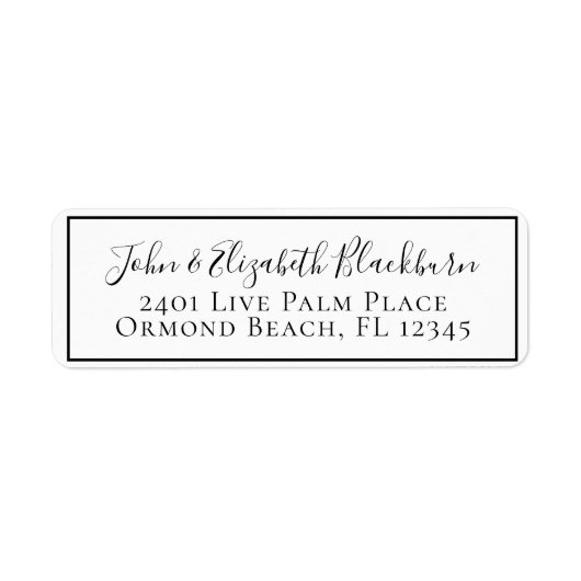 書パーソナライズされたモダン差出人住所 ラベル (正面)