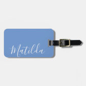 書パーソナライズされたモダン紫 ラゲッジタグ (正面横)