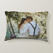 書パーソナライズされた結婚書の写モダン真 アクセントクッション (裏面)