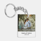 書パーソナライズされた結婚書の写モダン真 キーホルダー (正面左)
