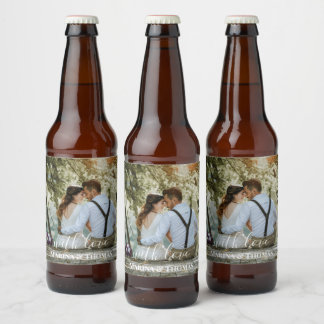 書パーソナライズされた結婚書の写モダン真 ビールラベル