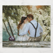 書パーソナライズされた結婚書の写モダン真 ビールラベル (シングルラベル)