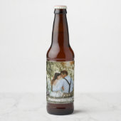 書パーソナライズされた結婚書の写モダン真 ビールラベル (正面)