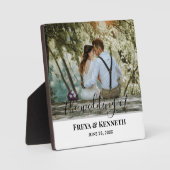 書パーソナライズされた結婚書の写モダン真 フォトプラーク (正面)
