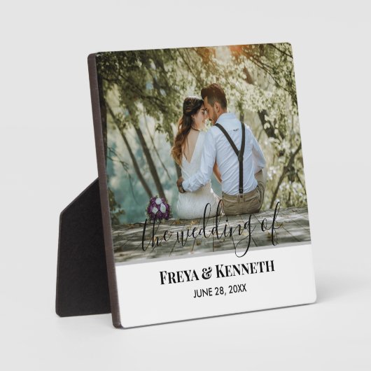 書パーソナライズされた結婚書の写モダン真 フォトプラーク (正面)