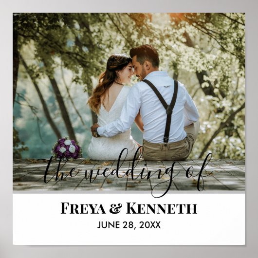 書パーソナライズされた結婚書の写モダン真 ポスター (正面)