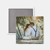 書パーソナライズされた結婚書の写モダン真 マグネット (正面/裏面)