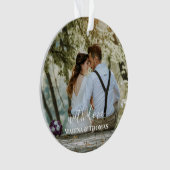 書パーソナライズされた結婚道入りモダン写真 オーナメント (正面)