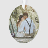 書パーソナライズされた結婚道入りモダン写真 オーナメント (正面)