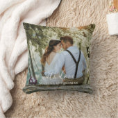 書パーソナライズされた結婚道入りモダン写真 クッション (ブランケット)