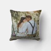 書パーソナライズされた結婚道入りモダン写真 クッション (裏面)