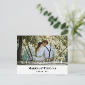 書パーソナライズされた結婚道入りモダン写真 ポストカード (スタンド正面)