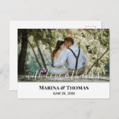 書パーソナライズされた結婚道入りモダン写真 ポストカード (正面/裏面)