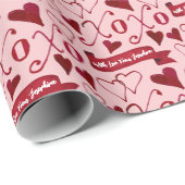 書パーソナライズされた道ボホバレンタインデーXOXO ラッピングペーパー (ロールコーナー)