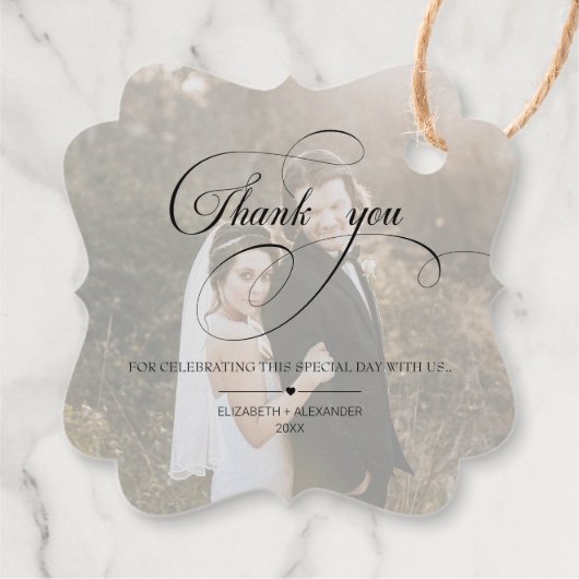 書パーソナライズされた道台本の写結婚真 フェイバータグ (裏面)