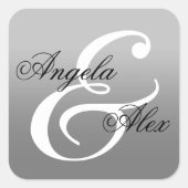 書ファンシー書アンパサンドグラデーショング結婚レイ スクエアシール (正面)