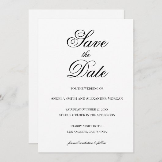 書ファンシー跡の白黒 セーブザデート (正面/裏面)