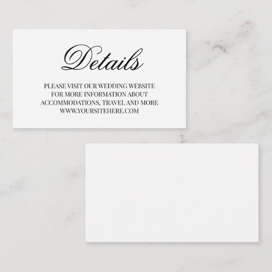 書ファンシー跡の結婚詳細 エンクロージャーカード (正面/裏面)