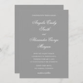 書ファンシー跡グレー 招待状 (正面/裏面)