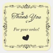 書ファンシー道Thank You Product Packageラベル スクエアシール (正面)
