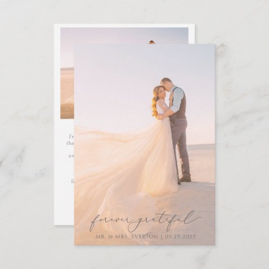 書フェミニン道フルブリード結婚写真 サンキューカード (正面/裏面)