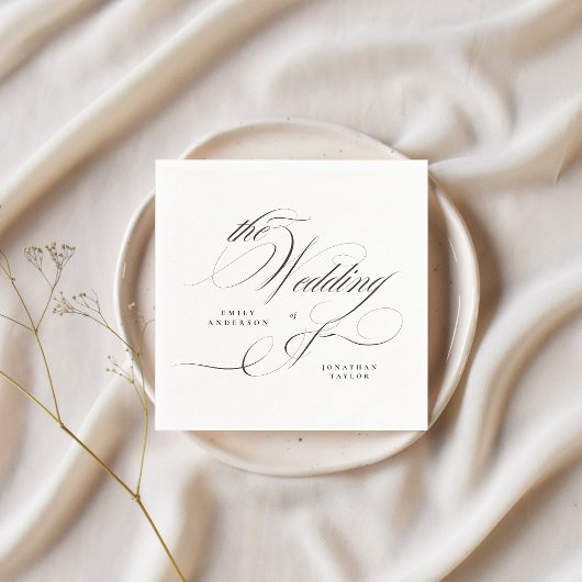 書フォーマルエレガント書ブラックタイ結婚ズ スタンダードカクテルナプキン