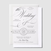 書フォーマルエレガント書ブラックタイ結婚ズ ベラム紙招待状 (オフセット)