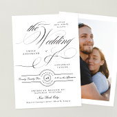 書フォーマルエレガント跡ブラックタイ写真結婚の 招待状