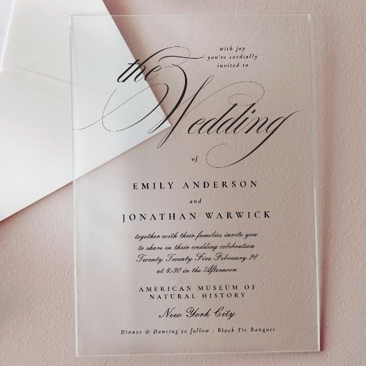 書フォーマルエレガント道Tuxedo The 結婚's アクリル招待状