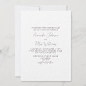 書フォーマルモダン書の梅結婚紫 招待状 (正面)