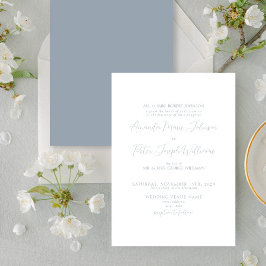 書フォーマルモダン書ダスティブルー結婚ズ 招待状