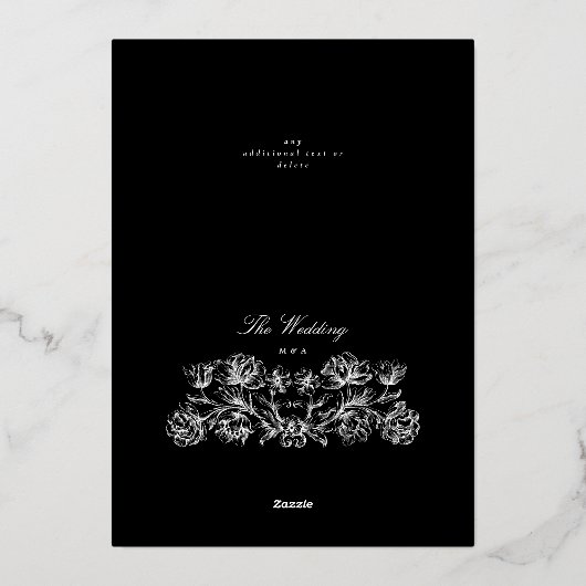 書フォーマル道エレガント黒金箔 箔招待状 (裏面)